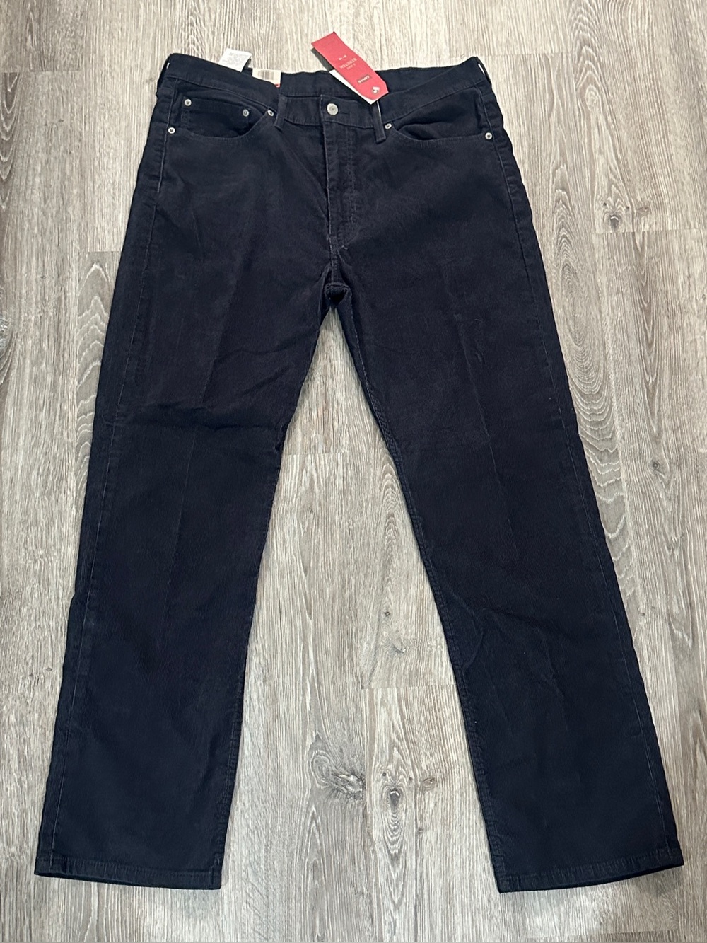 NWT Levis 514 Jeans Mens 38x32 Navy Corduroy Regular Fit Straight Leg Stretch